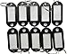 Hotel Key Labels Organizer - LeBeila 100 Plastic Key Tags with Label Window, Metal Split Ring and Writable Blank Paper Tags Reusable Id Identifiers for Office/House Keys, Luggage, Keychains (Black)