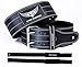 Gym Maniac Leather Gym Weight Lifting Belt with Wrist Straps | Compact, Adjustable, Comfy Fitness Belt | Improve Back Support & Stability | for Powerlifting, Crossfit, Squats