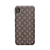 iPhone Xs Max Case Elegant Luxury PU Leather Monogram Pattern Classic Style Cover Case for Apple iPhone Xs Max (Small Logo)
