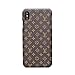 iPhone Xs Max Case Elegant Luxury PU Leather Monogram Pattern Classic Style Cover Case for Apple iPhone Xs Max (Small Logo)