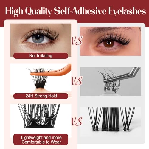 Higu Clace Manga False Eyelashes Kit with Tweezers (Natural 01) | Press And Go Eyelashes Without Glue And Removal, Mix 10-16mm, Easy To Use At Work, Travel, Weddings And Parties