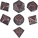 TecUnite 7 Die Metal Polyhedral Dice Set Role Playing Game Dice Set with Storage Bag Compatible with RPG Dungeons and Dragons D&D Math Teaching (Antique Copper)