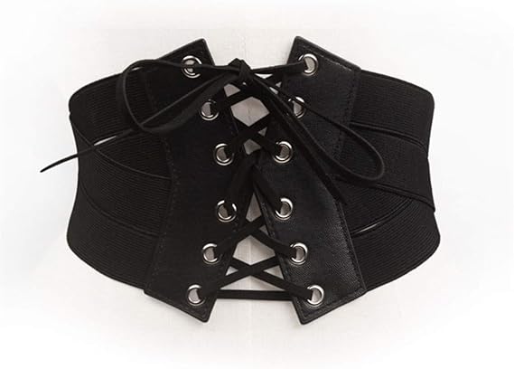 Amazon Yuehao サッシュベルト コルセットベル レースアップ スピンドルベルト コルセット Pu レザー ゴスロリ パンク V系 ファッション小物 ハイウエスト アンダーバスト ワンピース レディース ワンピース チュニック 通販