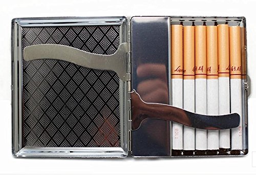Beautiful 16 Pack Cigarette Case With Built in USB Rechargeable Lighter - FOR KING SIZE CIGARETTES- GRAY COLOR (GD-1331-4 , FREE CAR sticky pad for Phone PDA MP3 MP4)