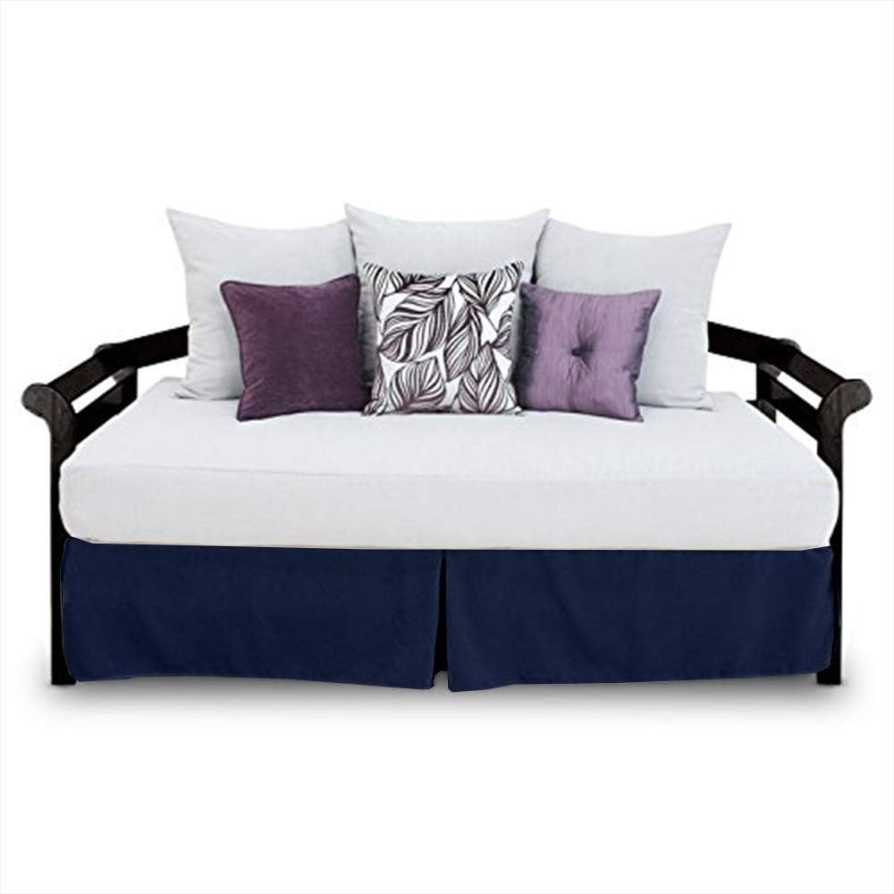 Daybed Bed Skirt Twin Size, 14'' Drop Pleated Split Corners