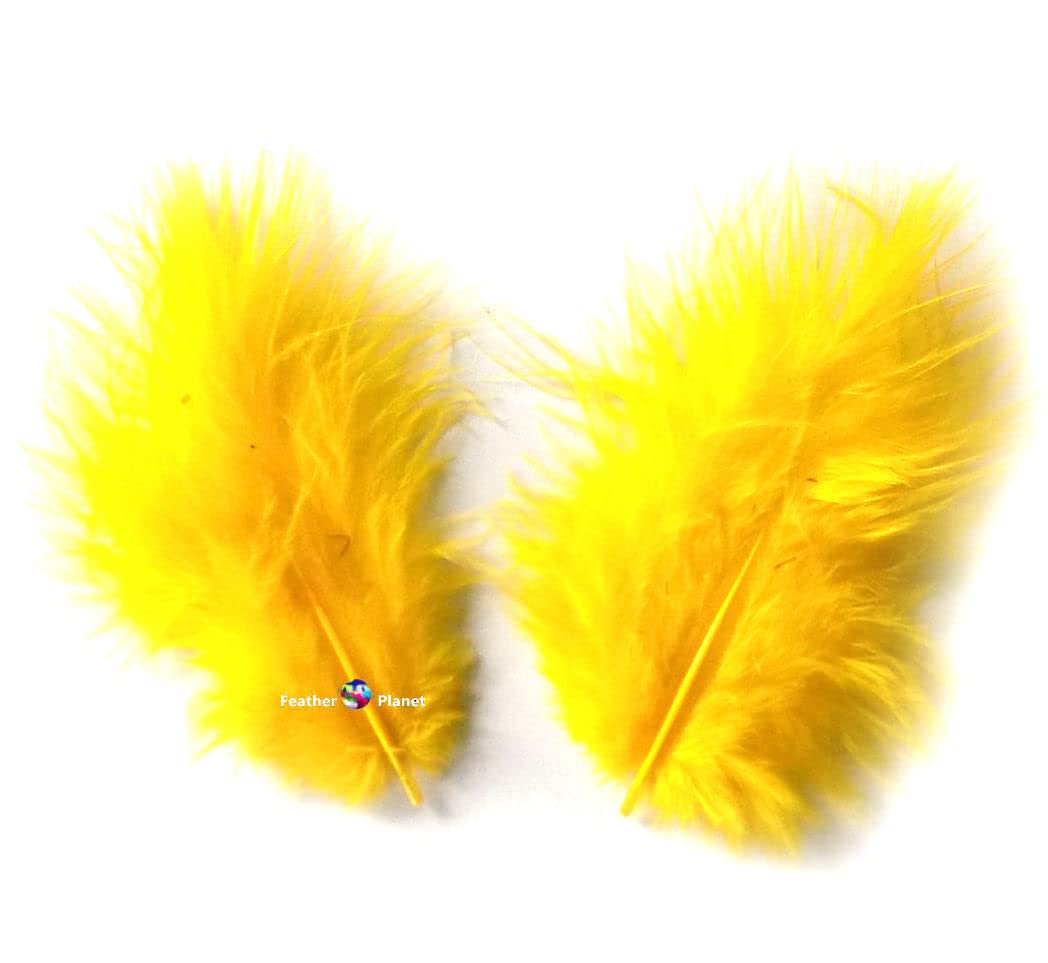 Gregory Crafts & Gifts Marabou Feathers in Yellow (Pk 30) by GC
