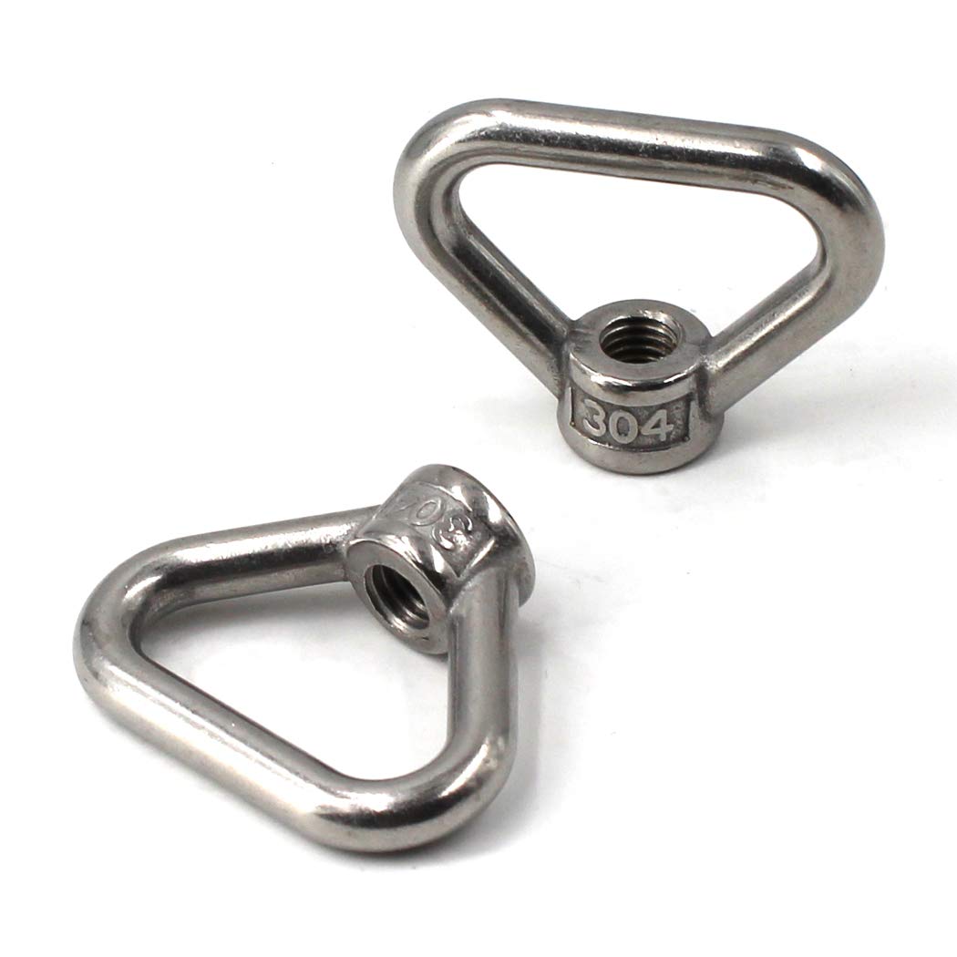 SeeRaphee 2PCS M20 Triangle Ring Shape 304 Stainless Steel Lifting Eye Nut Set