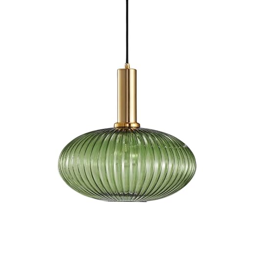 HJXDtech Industrial Vintage Large Pendant Lighting Moderner Retro-Stil Drop Deckenleuchte Hängelampe grüner Glasschirm mit po