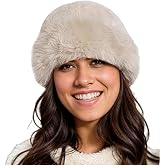 Womens Winter Faux Fur Bucket Hat Warm Plush Fluffy Furry Mongolian Hats Fuzzy Fisherman Cap Beanie for Girls Women