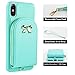 iPhone Xs Max Wallet Case, ZVEdeng iPhone Xs Max Case with Credit Card Holder Leather Wallet with Wrist Strap Zipper Pocket Handbag Purse Shockproof Case for Apple iPhone Xs Max 6.5'' 2018 Mint Green