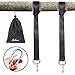 Tree Swing Hanging Straps Kit - Holds 2000 lbs, 5ft Long Straps with 2 Tree Protectors; 2 Safer Lock Snap Carabiner Hooks Perfect for Tree Swing; Hammocks, Perfect for Swings (4000 Lbs) (Black)