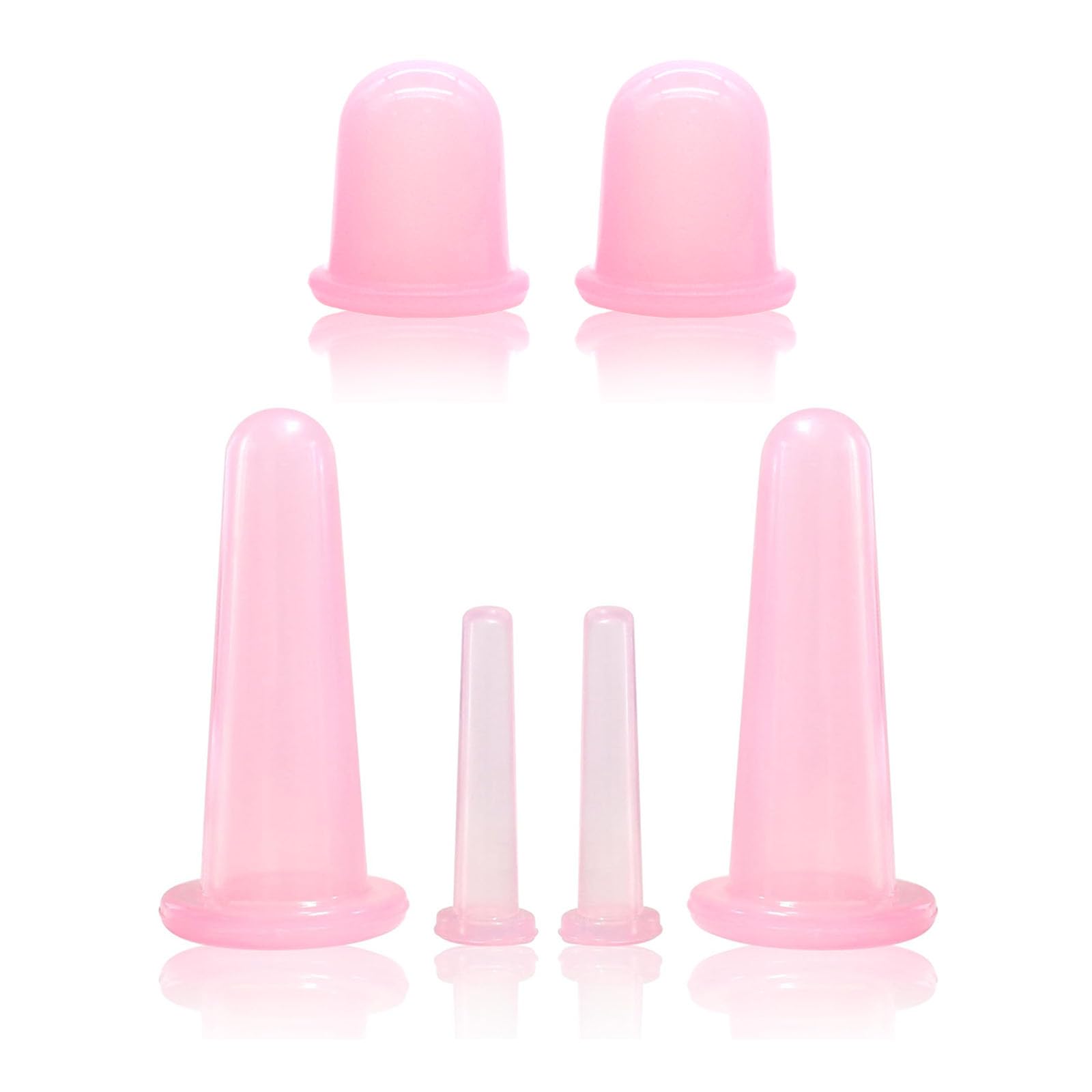 GWAWG 6Pcs Silicone Cupping Therapy Set, Facial Body Cupping Set Natural Facial Massage Cup, Anti Cellulite Cup for Face Body Back Eyes Neck Care