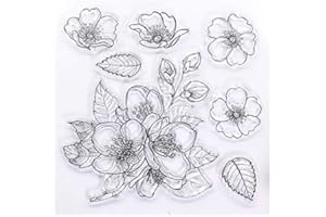 KWELLAM Flowers Clear Stamps for Card Making Decoration and DIY Scrapbooking