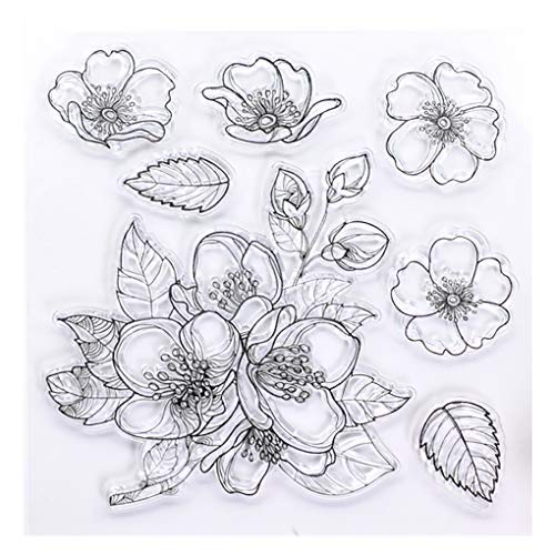 KWELLAM Flowers Clear Stamps for Card Making Decoration and DIY Scrapbooking 2051112