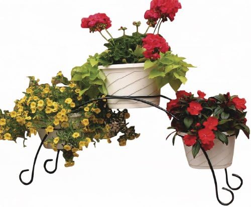 Garden Odyssey PS94-8 3 Flower Pot Bridge, Black
