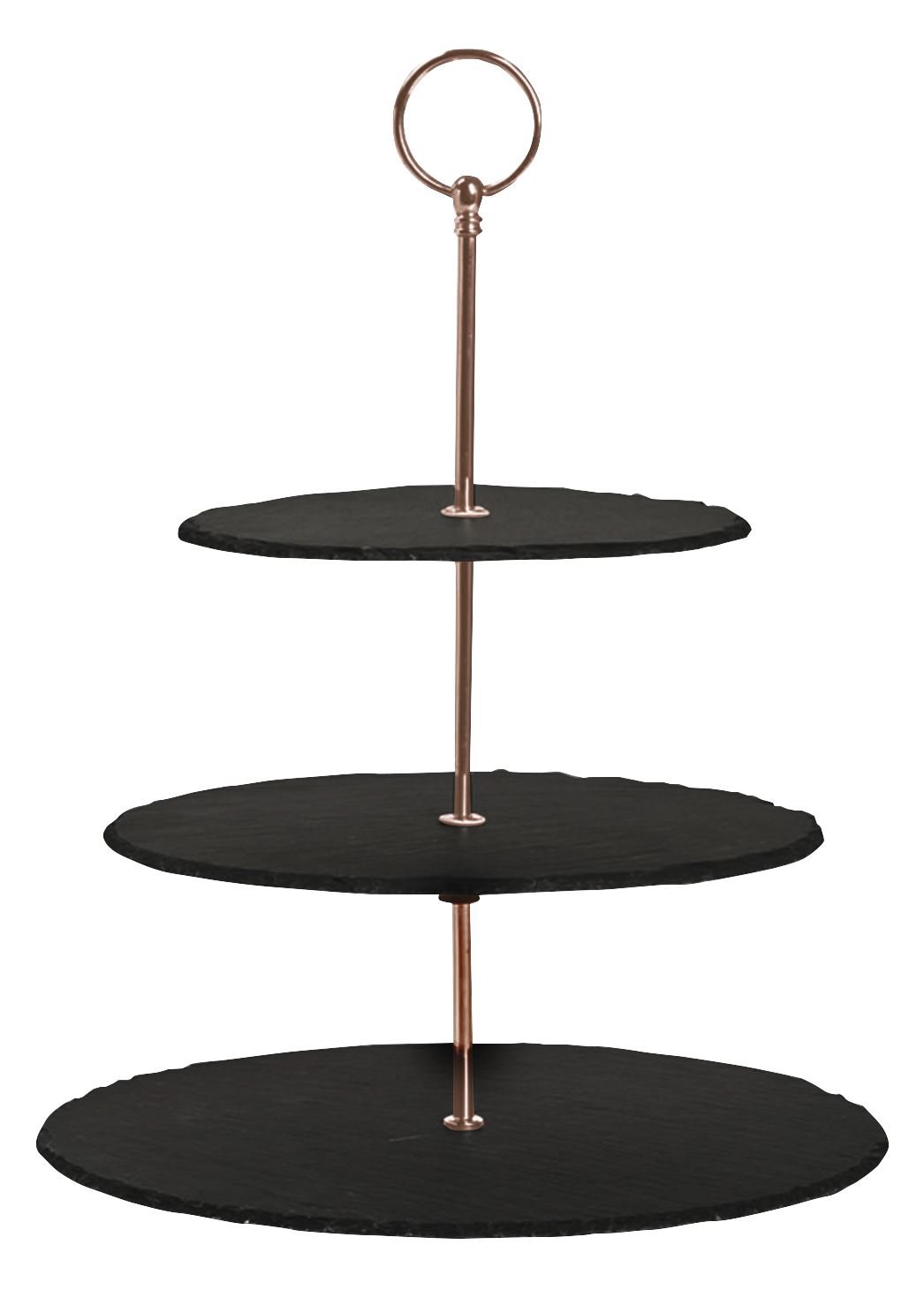 Occasion Slate Adjustable 3 Tier Cake Stand With Rose Gold Handle For Serving Food 28x 24x cm Buy Online