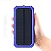 Solar Chargers 30,000mAh, Solarprous Dual USB Solar Battery Charger External Battery Pack Phone Charger Power Bank with Flashlight for Smartphones Tablet Camera (Blue)