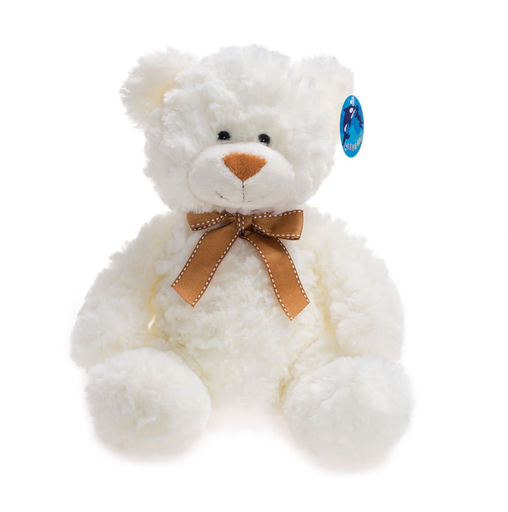 WILDREAM Stuffed Teddy Bear, Plush Teddy Bear, White, 11 Inches