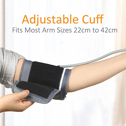 WARMLIFE Accurate Automatic Upper Arm Blood Pressure Monitor Digital BP Machine Pulse Rate Monitoring Meter with 8.8-14.1in Cuff Kit,180 Records Two Users,Display&Talking Wire/Wirelessâ€“ FDA Approved