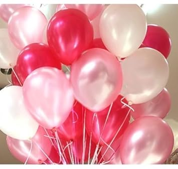 Hk Balloons Metallic Hd White Red And Pink Pack Of 51 For