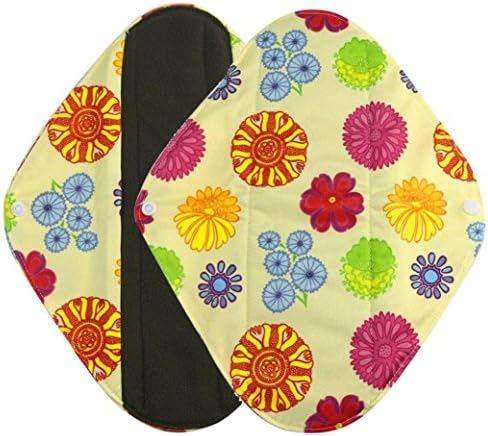 Menstrual Pad,Webla Reusable Bamboo Cloth Washable Sanitary Napkins Environmental Mama Sanitary Towel Pads (L, Orange)