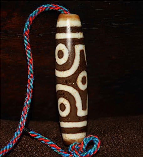 Tibetan 6 Eyes Pure Dzi Bead Necklace Pendant Ancient Six Eye Agate Eyed Antique Amulet Tibet Buddhist Genuine Old White Milky