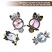 Accmor 20 Pcs Owl Pendant Trays with 20 Pcs Glass Cabochon Clear Dome, Different Shape Pendant Blank bezels for Jewelry Making, Totally 40 Pcs