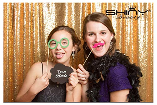 ShinyBeauty Sequin Curtain-Backdrop-5FTx10FT-Gold-Sequin Fabric Photo Booth Backdrop