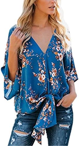 DearQ Boho Floral Chiffon Blouse Casual Plus Size Hippie Semi Sheer Loose Top