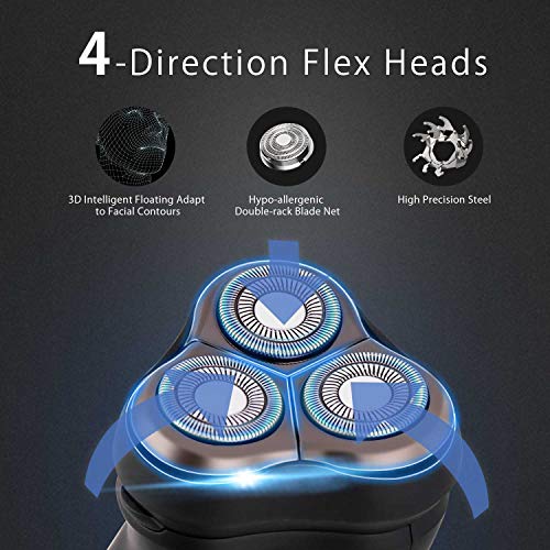 Electric Shaver for Men MOOSOO Electric Razor 3D Rotary Shaver with