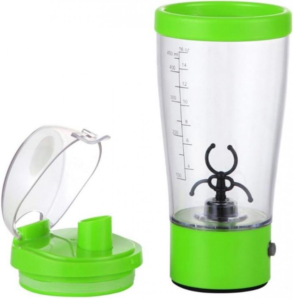 LAGUTE Electric Cyclone Protein Juice Shaker Powder Blender Mixer Cup 450ml 15oz Sports Bottle Green by PCHSport