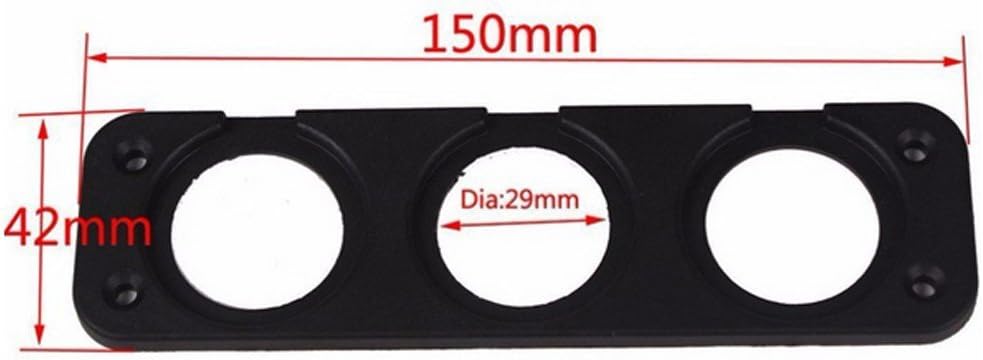 Carviya Car Motorcycle 12V-24V Dual Hole Cigarette Lighter Power Supply Adapter Dual USB Charger Socket Panel Plate Mount Outlet - Image 3