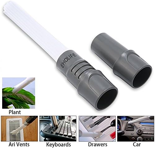 Universal Vacuum Attachment Dust Brush Cleaner Dirt Remover Vac Attachment Tool As Seen On TV for Air Vents Keyboards Drawers Plants Dust Cleaning (gray)