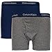 Calvin Klein Little/Big Boys' Assorted Boxer Briefs (Pack of 2) (Large / 12-14, Navy/Gray)