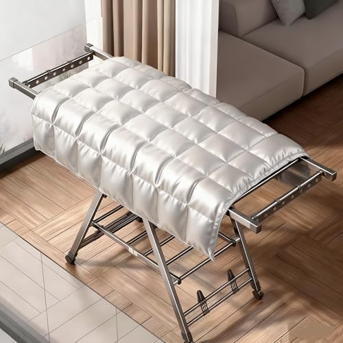ZERIFAM Foldable Clothes Drying, Heavy Duty Clothes Drying Rack, 3 Height Adjustable Clothess Dryer, 3 Layer Clothess Rack with 4 Shoe Holder, Windproof, Indoor Outdoor Use