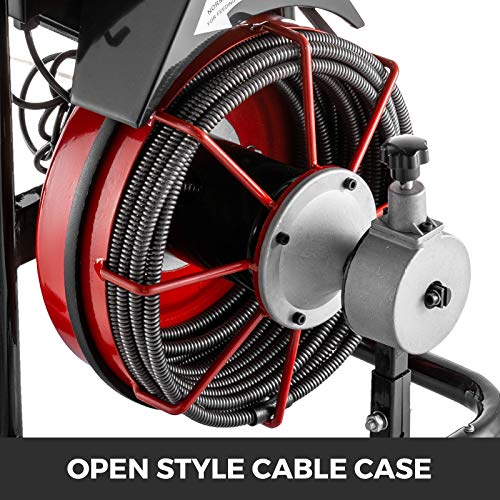 Mophorn 100FT x 3/8Inch Drain Cleaner Machine Auto Feed fit 1"(25mm) to