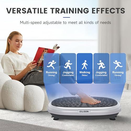 EILISON FitMax 3D XL Vibration Plate Exercise Machine - Whole Body Workout Vibration Platform w/Loop Bands - Lymphatic Drainage Machine for Weight Loss, Shaping, Wellness, Recovery