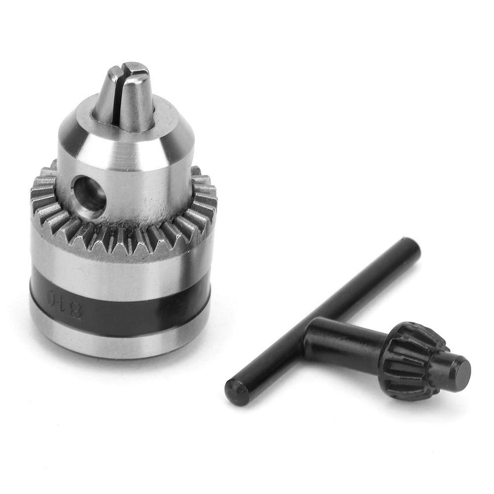 Drill Chuck, 0.6-6mm B10 Drill Chuck Adapter Milling Tool Kit Key Type Drill Chuck with Key