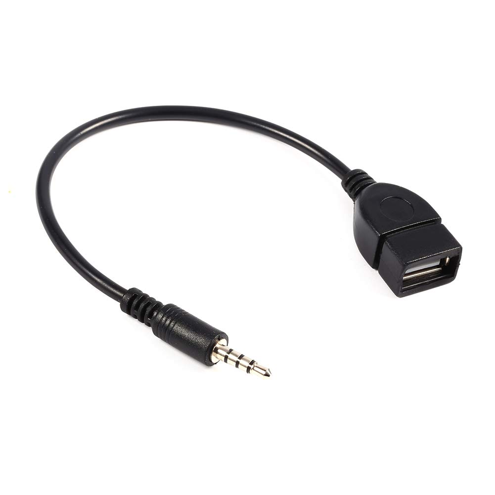 Socobeta Converter Adapter Cable 3.5mm Male Audio AUX Jack to USB 2.0 Type A Female OTG, Audio Converter Cable Car AUX Audio Plug Jack