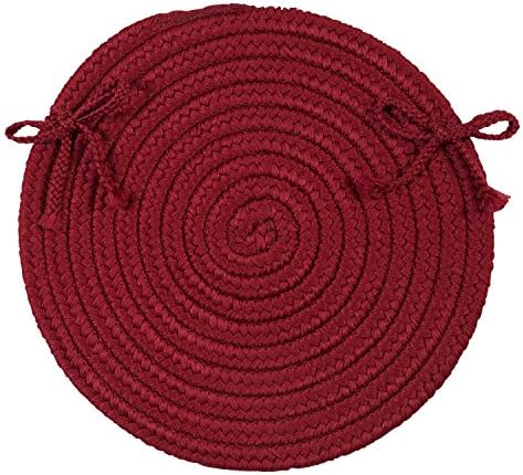 Boca Raton Braided Chair Pad Set, 15"x15" 4, Sangria