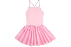 EQSJIU Toddler Ballet Leotard for Girls Dance Skirt Camisole Ballerina Dress Outfit Nude 2-10 Years