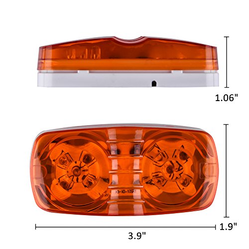 Catinbow 10 Pcs LED Marker Light 4" Bullseye Super Bright Amber Side Marker Light Indicator 10 Diodes Trailer Marker Light for Truck RV