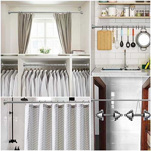 Ausemku Shower Curtain Rod Tension 4884 Inch Never Rust NonSlip