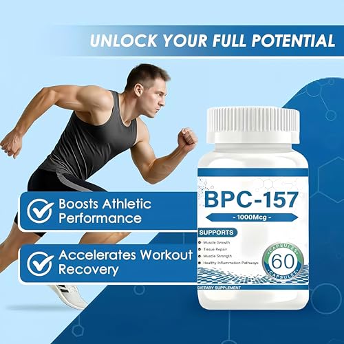 BPC 157 Peptide Capsules 1000 mcg supports muscle growth, tissue repair, strength, 60 capsules(1PC)