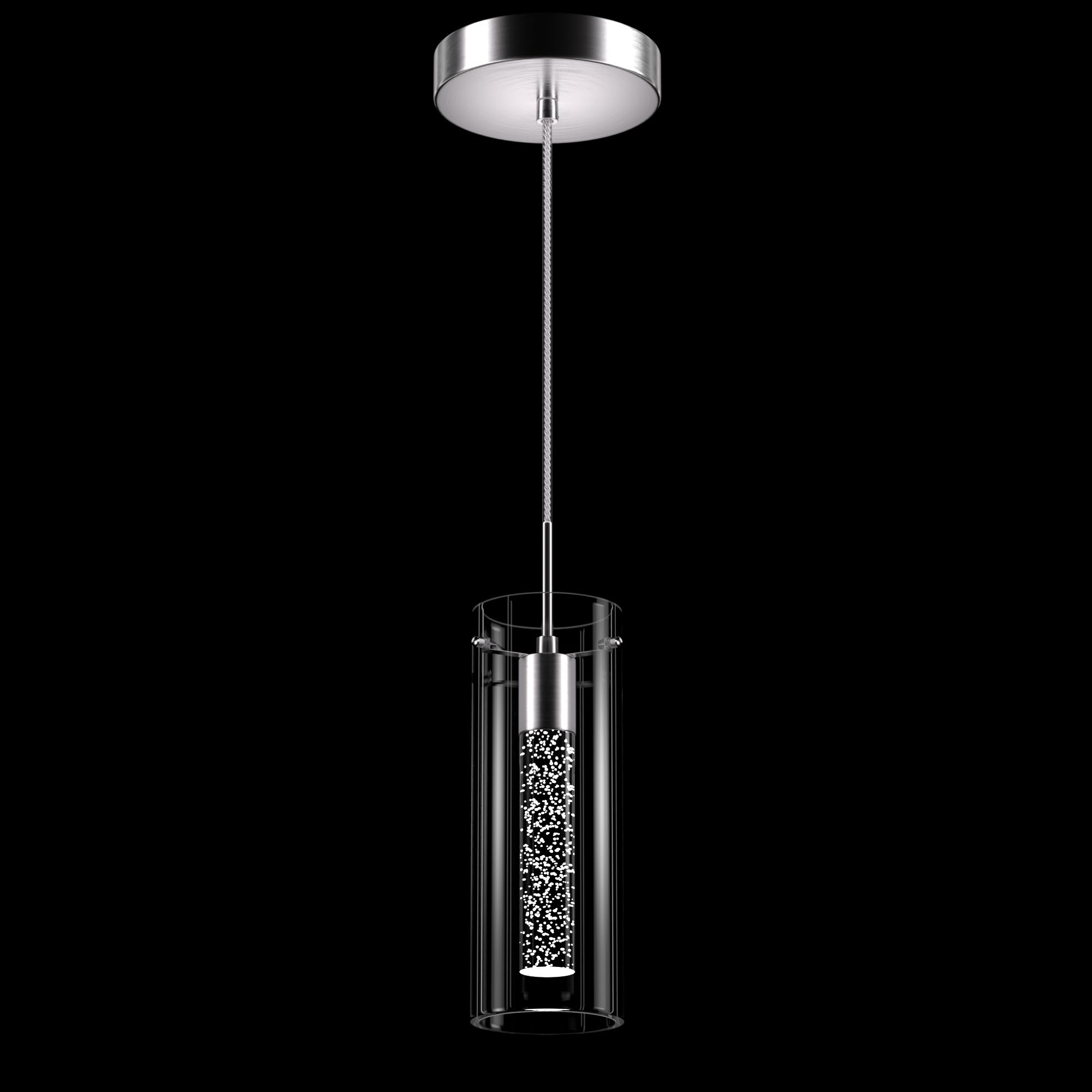 Photo 1 of Esfos 1 Pack Pendant Ceiling Light Fixture, Pendant Lights for Kitchen Island Crystal Pendant Light, 1-Light Integrated Kitchen Hanging Light Fixture Modern Island Light with Bubble Glass
