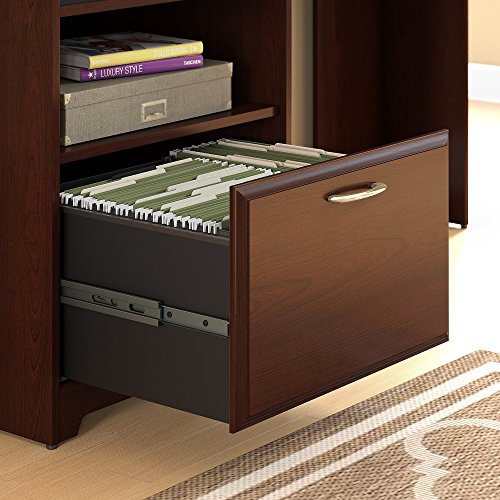 Bush Furniture Cabot Corner Desk with Hutch and 6 Cube Organizer in