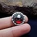 FANSING Costume Jewelry Halloween Gift Men's Stainless Steel Rings with Red Goldstone Ring for Mens and Womens Size 12