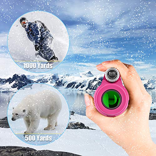 Emarth Hawkeye Monocular 8x42 High Power Bak4 FMC Compact Telescope for Hunting Boating Wildlife Pink