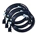 FIRMERST 1875W Flat Plug Extension Cord 6 Feet 14 AWG 15A Black, Pack of 3