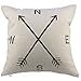Decorbox Compass Arrow Cotton Linen Square Decorative Throw Pillow Case Cushion Cover 18 x 18''